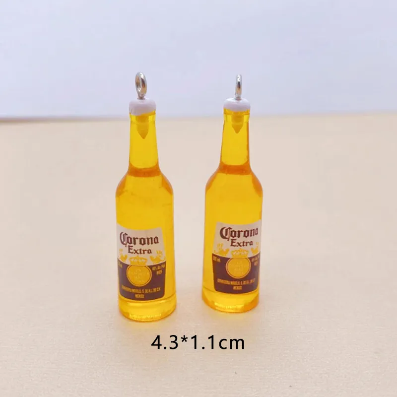 10 adet sevimli küçük bira şişesi reçine küpe takıları diy bar mücevher kolye aksesuar