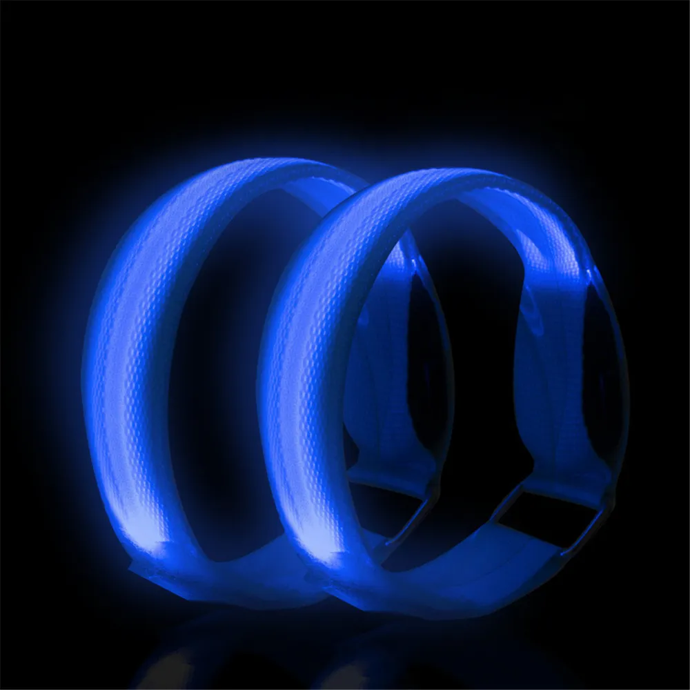 USB LED Lumineuze nacht loopt armband Bracelet Outdoor Sports reflecterende veiligheidsgordel polsband armband fietsen waarschuwingslicht
