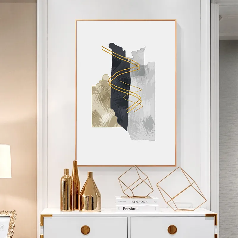 Contemporary Abstract Watercolor Sepia Black Beige Brush Line Art Print Poster Canvas Paintings Wall Picture Living Room Decor