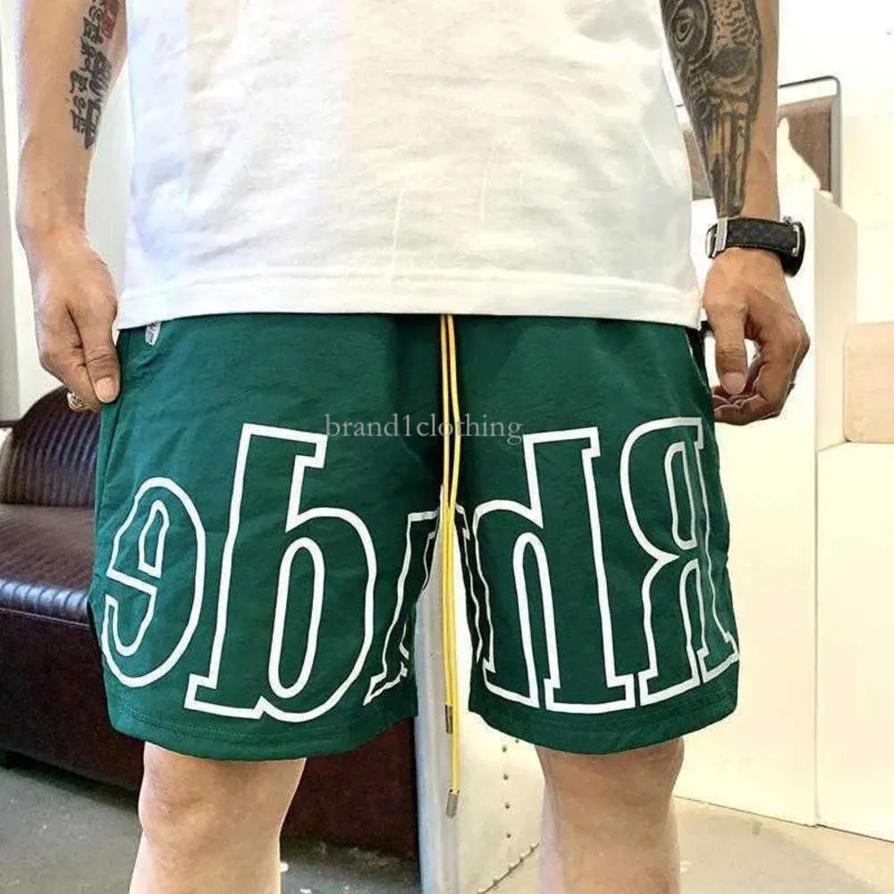 Mens 5a Rhude Shorts Designers Basketball Short Pants 2021 S Summer Beach Palm Letter Mesh Street Fashion 23SS Sweatpants