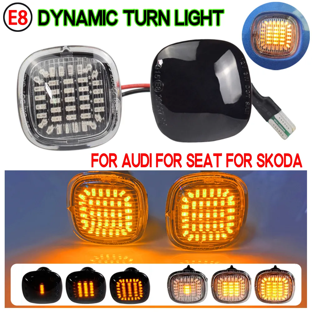 Pour Skoda Fabia Octavia Mk1 Mk2 Roomster Rapid NH3 LED Turn Signal Signal Marker Light Sequential Lampe For Audi Seat Ibiza