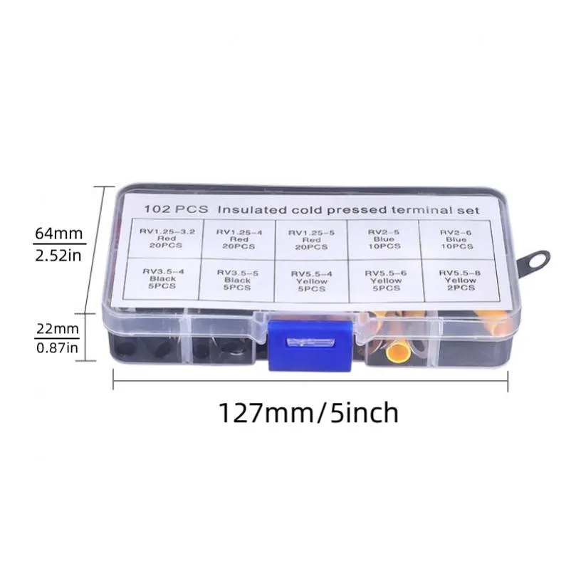 The The Thrink Shrink Islied Terminals Кольцевые проволочные разъемы с набором для ящиков -обжима Electrical Comminals