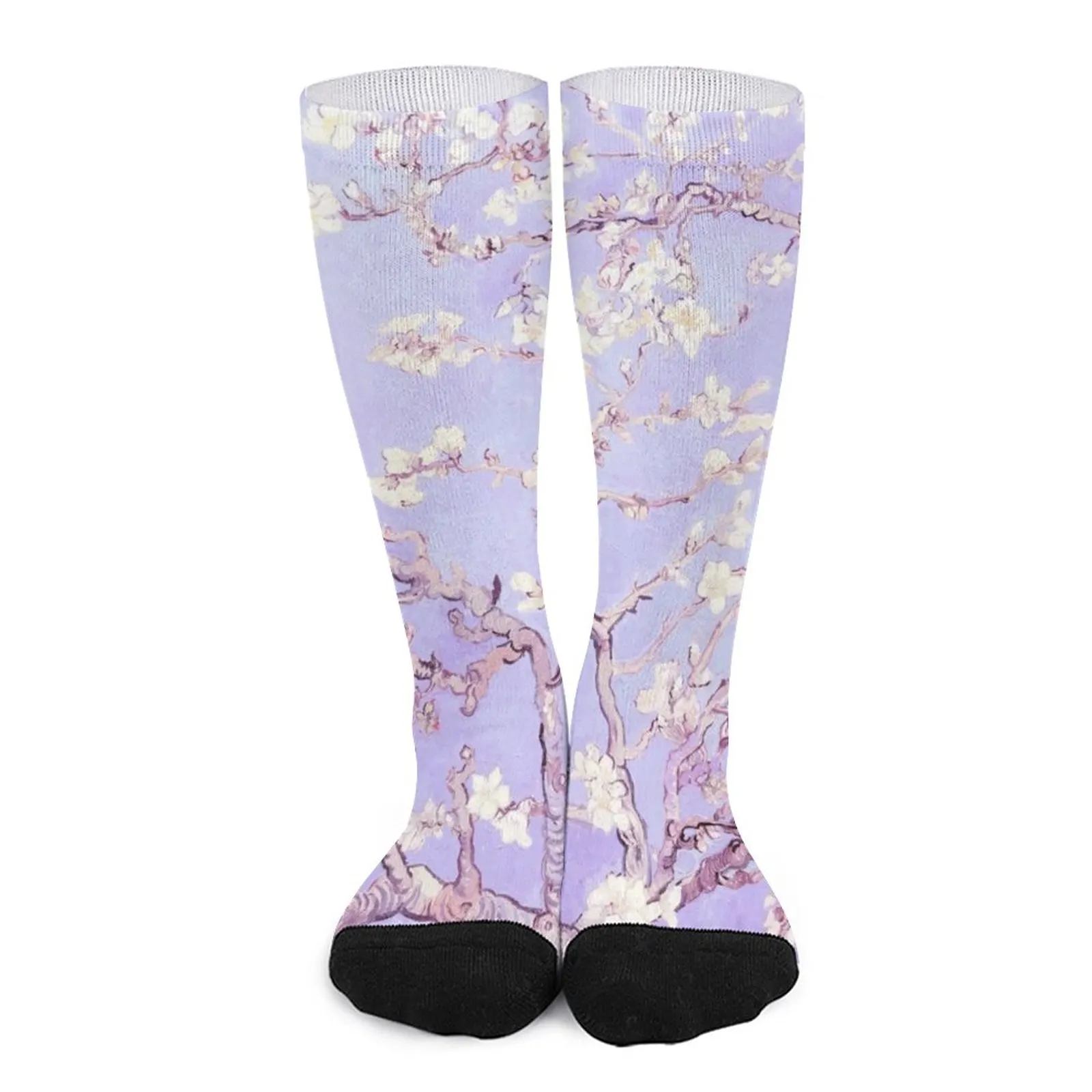 Vincent Van Gogh almond blossoms lavender Socks funny socks for Women luxury sock Rugby Men's winter thermal socks