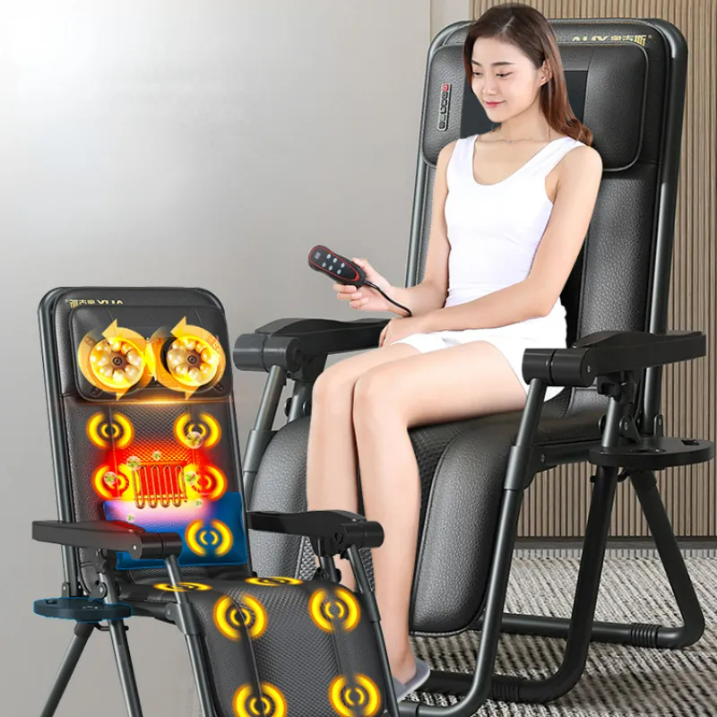 Cadeira multifuncional de massagem dobrável do sono - cadeira reclinável de música para idosos para o almoço de almoço para casa cadeiras de massagem de lazer