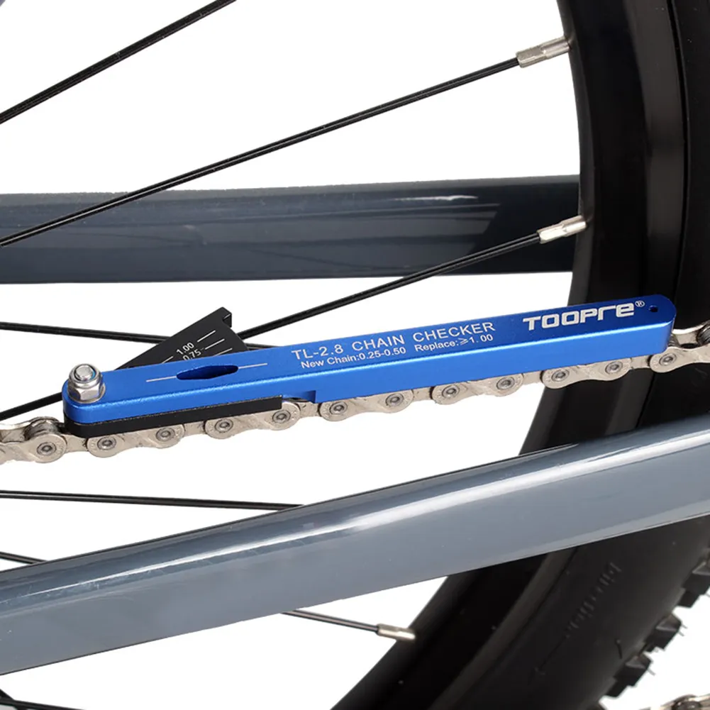 Blue Aluminum Alloy Bicycle Chain Wear Indicator Checker Gauge Tool