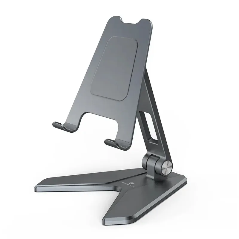 2024 Three Sections Foldable Desk Mobile Phone Holder for IPhone IPad Tablet Flexible Table Desktop Adjustable Cell Smartphone Stand Desk