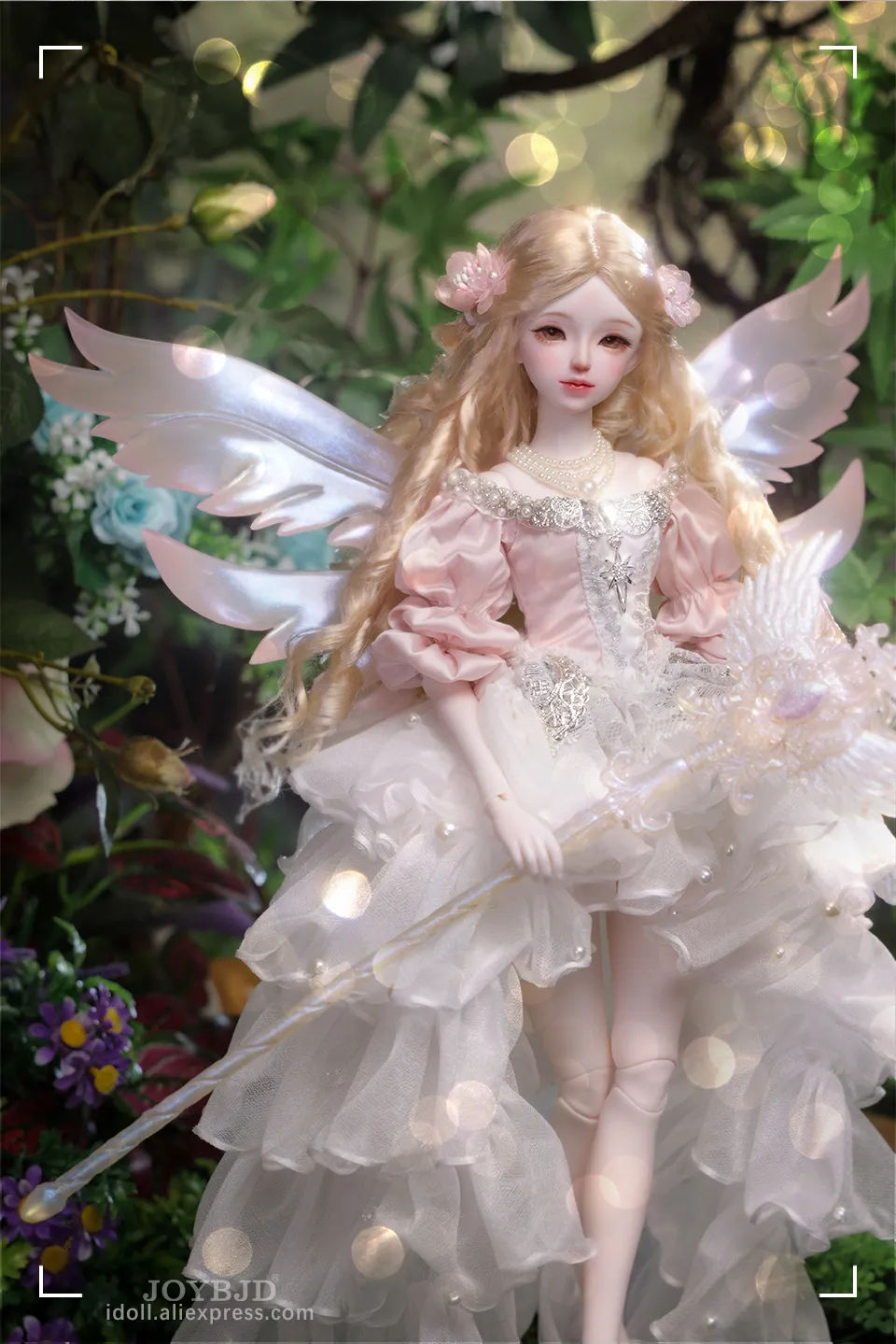 Fantasy Angel Muxi 1/4 BJD Doll In Pink Resin Doll With
