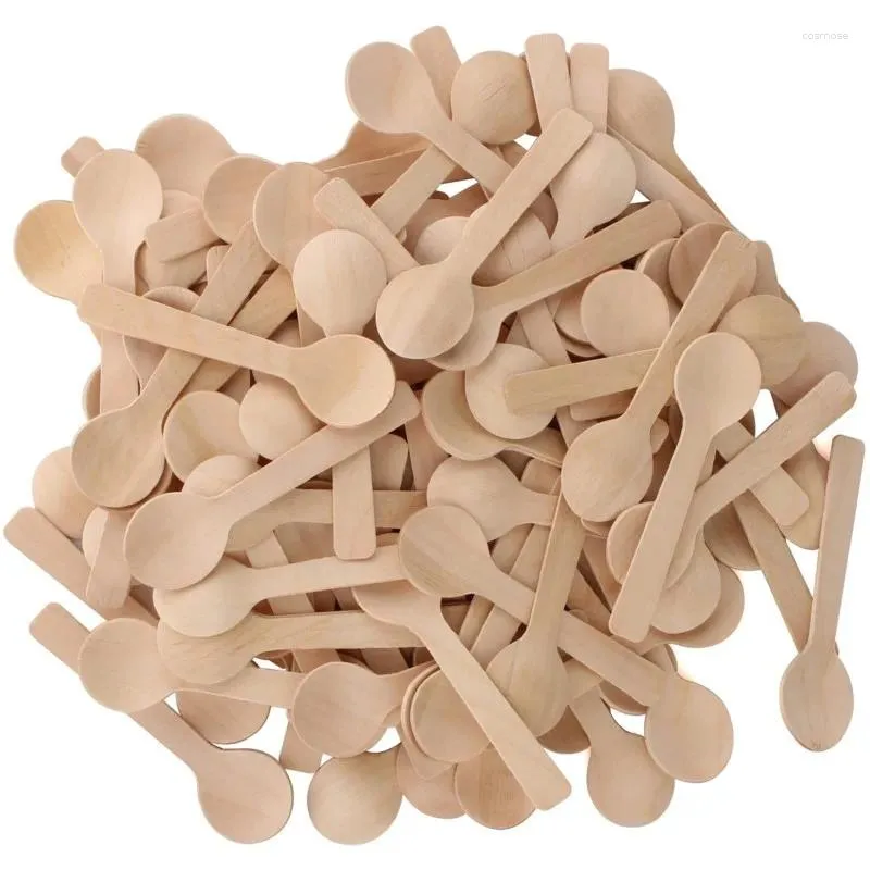Posate usa e getta 100 pezzi mini cucchiai in legno