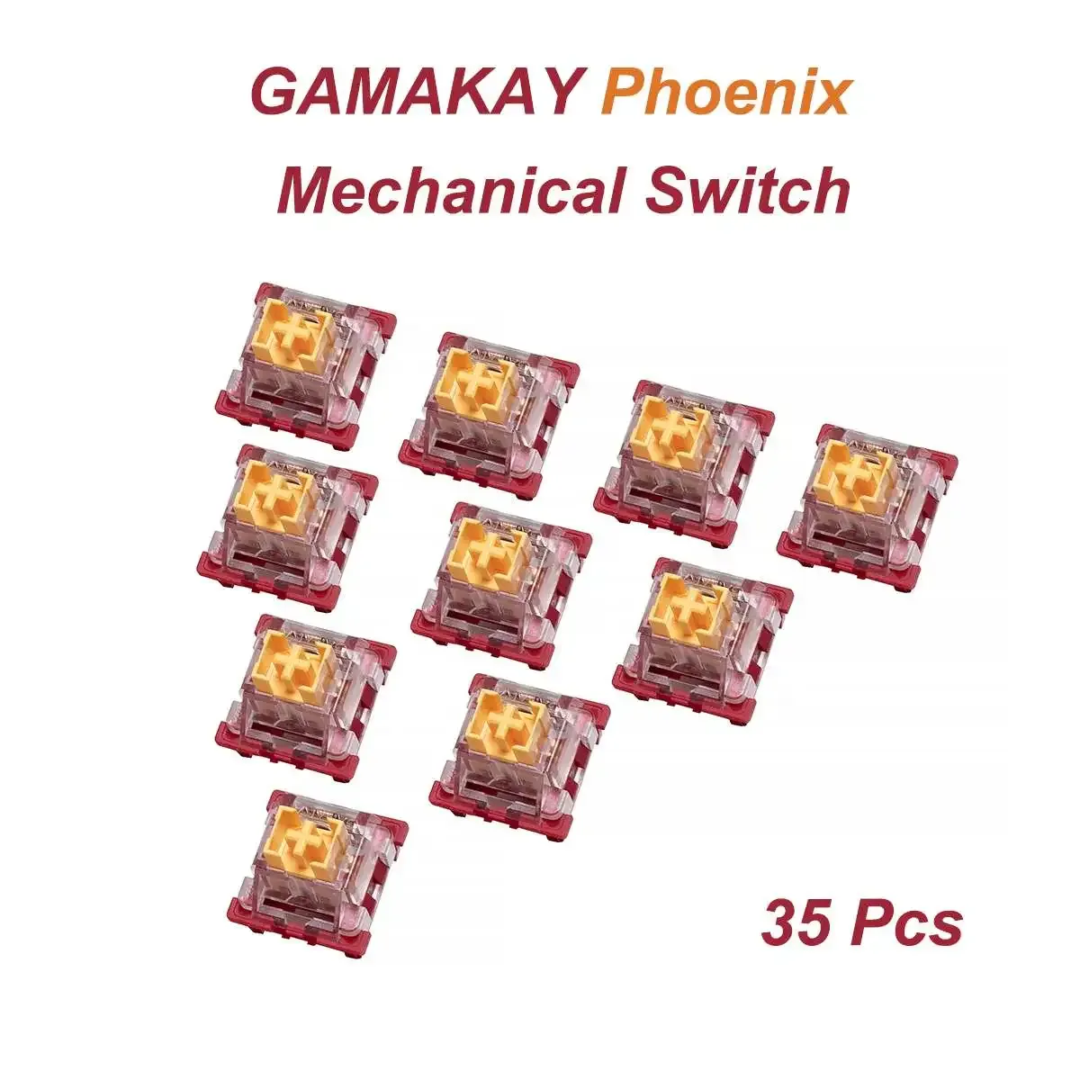 Accessori GAMAKAY 35pcs Gamakay Phenix Interruttore meccanico 3pin Prelubricato l'interruttore meccanico lineare silenzioso per tastiera fai -da -te