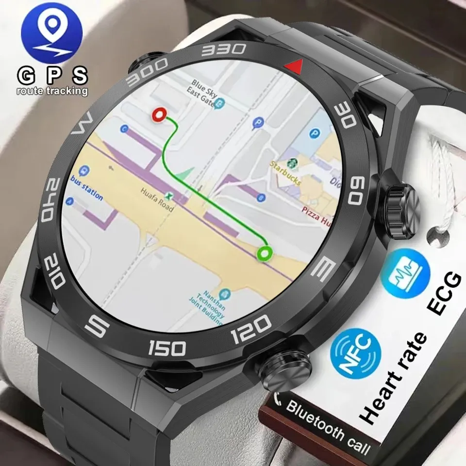 Bekijkt top nieuwe GPS Tracker NFC GT5 pro ultieme horloges ECG+PPG BT Call Smartwatch Motion Bracelet Fitness Smart Watch Men voor Huawei