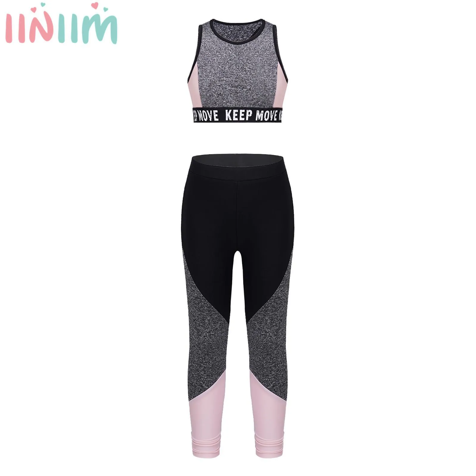 Kids Girls Running Sports Wear Top Athletic Athletic With Jogging Leggings Pantal