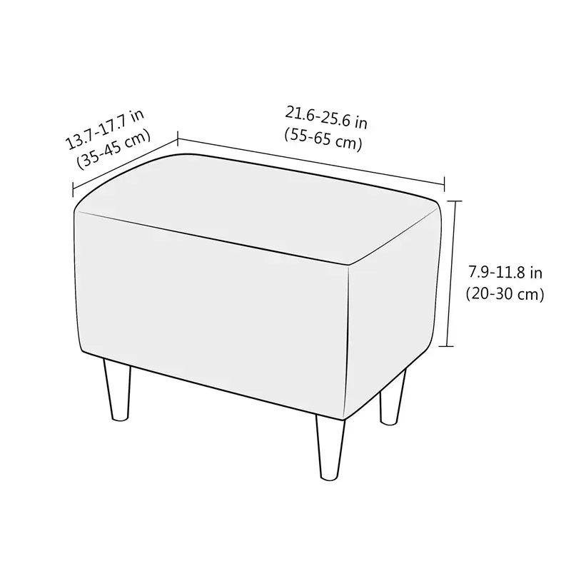 Aksamitne elastyczne okładka stolca otomana prostokąta sypialnia okładki stretch miękki footrest Slipcovers Housse Pouf Decor Home