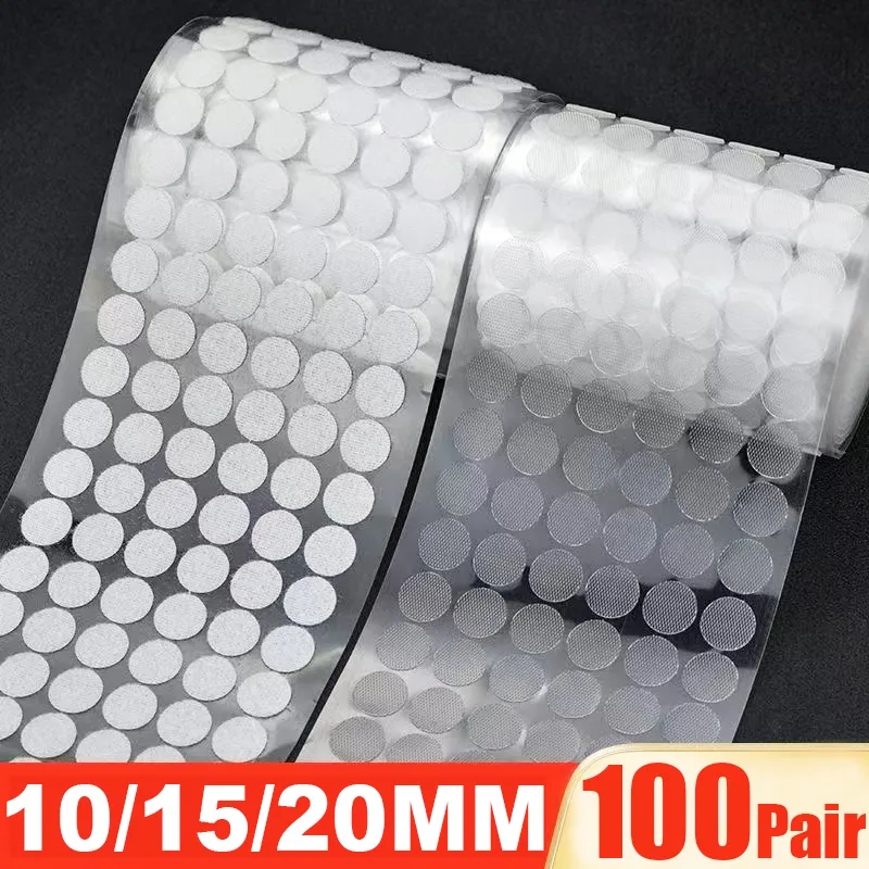 10/15/20mm Self Adhesive Fastener Tape Dot Stickers White Round Strong Glue Double Sided Magic Sticker DIY Apparel Sewing Tools