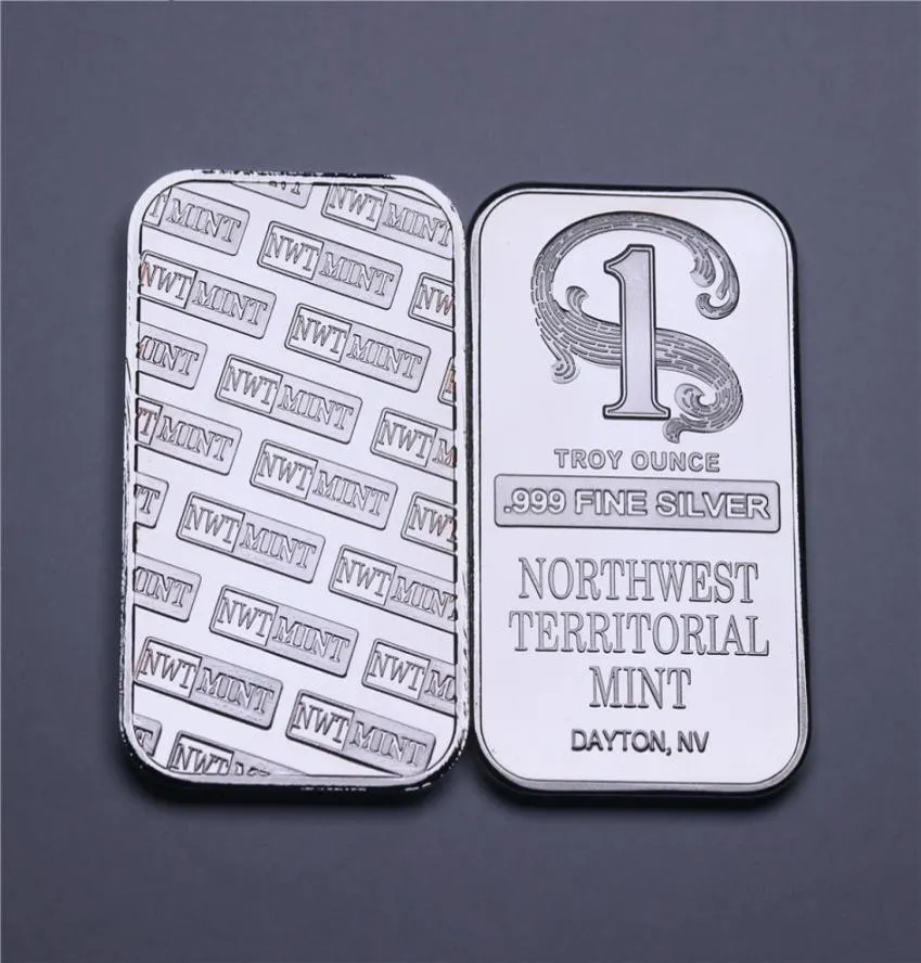 1 TROY OUNCE 999 FINE SILVER BULLION BAR NORTHWEST TEERITORIAL MINT SILVER BAR SilverPlated Brass No Magnetism9631700