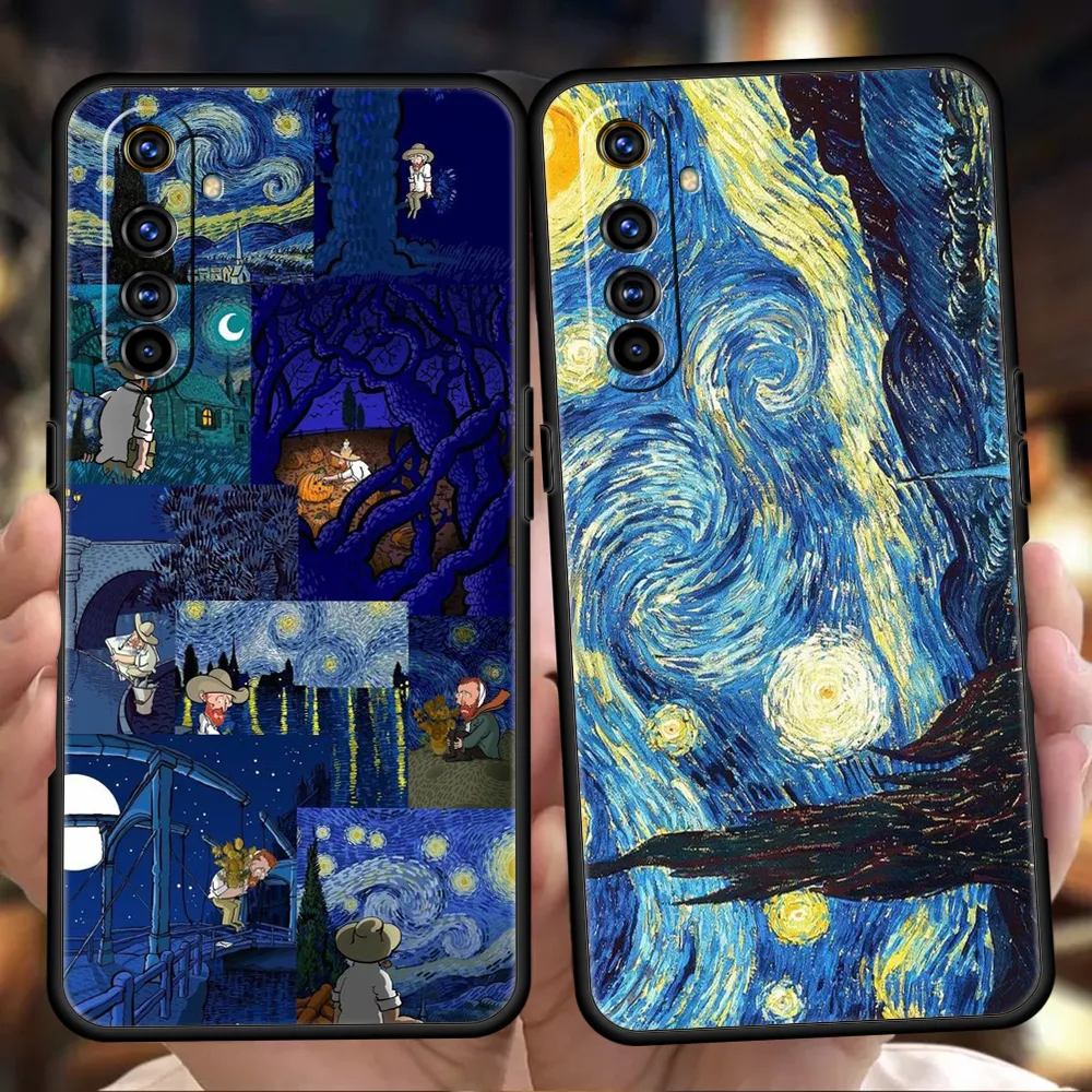 Agoz Phone Case Van Gogh 5G Silicone Phone Casing For Oppo
