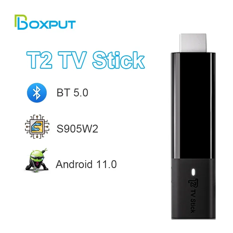 Box T2 TV Stick 4K S905W2 Bluetooth 5.0 Android 11.0 Smart TV Stick 2.4G WIFI 2G 8G TV Box