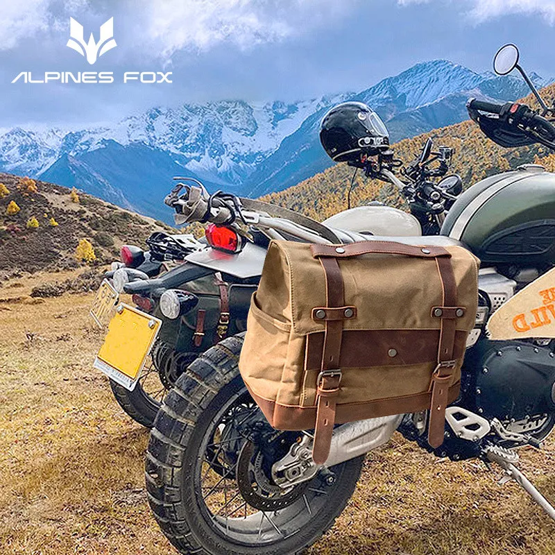 Waterproof Motorcycle Saddlebag Vintage Leather Side Bag for Indian Victory Benelli Moto Knight Shoulder Bag Helmet Bag
