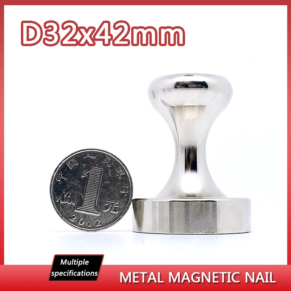 D32X42 Metallmagnetnägel D36X46 STARKEM MAGNETIGE NAGE Kühlschrank Pastes weißes Board -Büro leistungsstarker Magnet Thumbtack D42X52