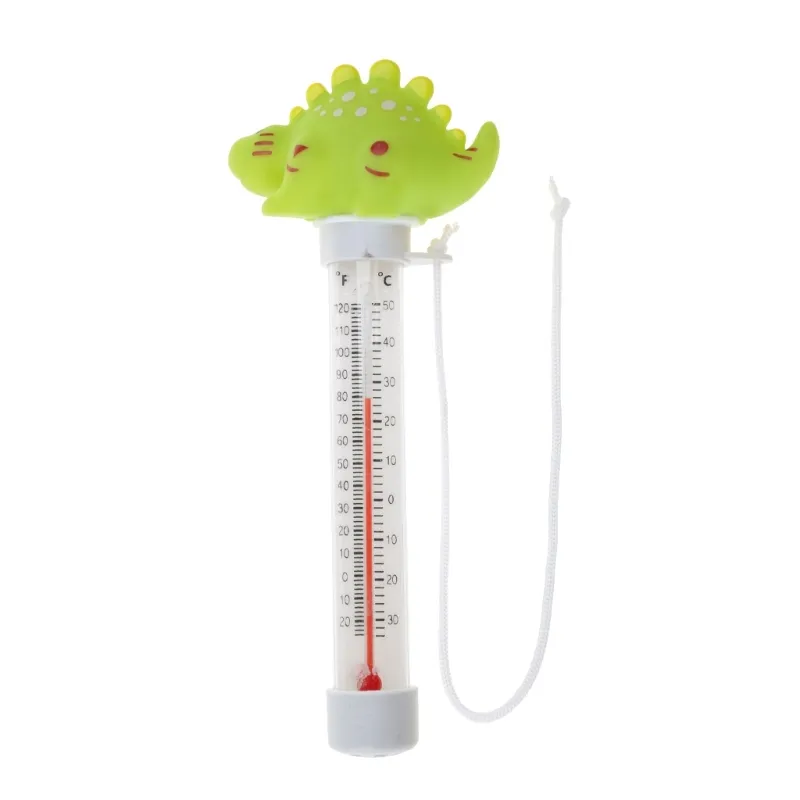 Drijvend zwembad thermometer dinosaurus gemakkelijk lees voor watertemperatuur met touw voor buitenzwembaden spas e65b