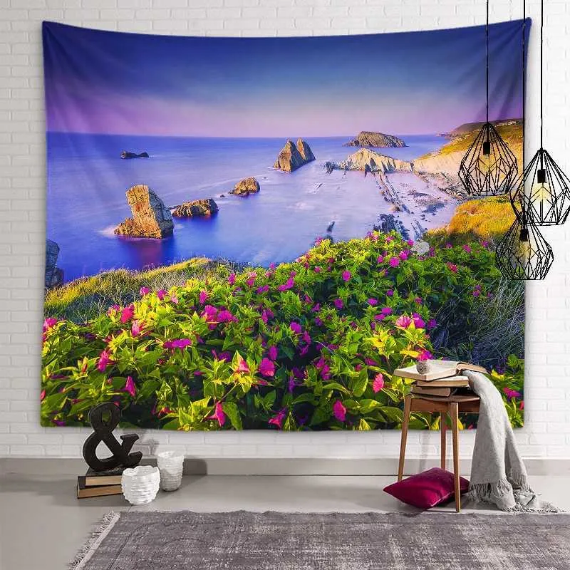 Sunset Sunrise Tapestry Winter Spring Tapestres de beleza Arte da parede Aestéticos Decoração Decoração Decoração Home R0411