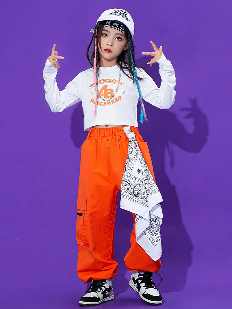 DHgate.com:Modern Hip-Hop Clothes for Girls - Orange Cargo