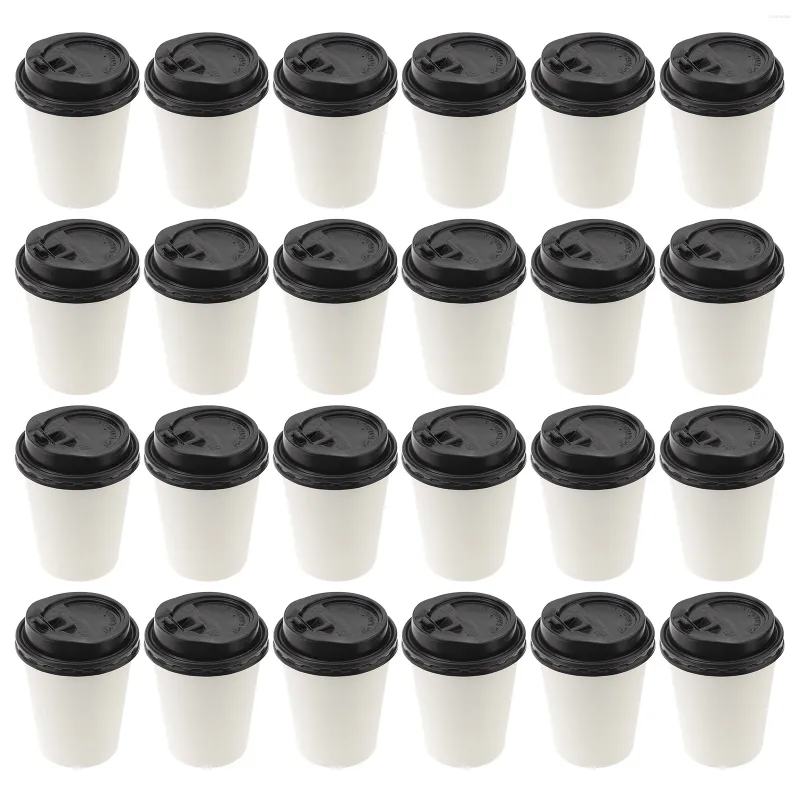 Wegwerpbekers rietjes 50 stks 8oz 12oz koffie isolatie