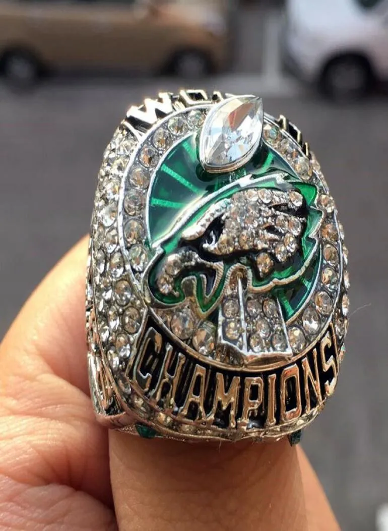 Philadelphia 2018 Eagle s American Football Team Champions Championship Ring With Wooden Box Sport Souvenir Fan Men Gift Whole3214506