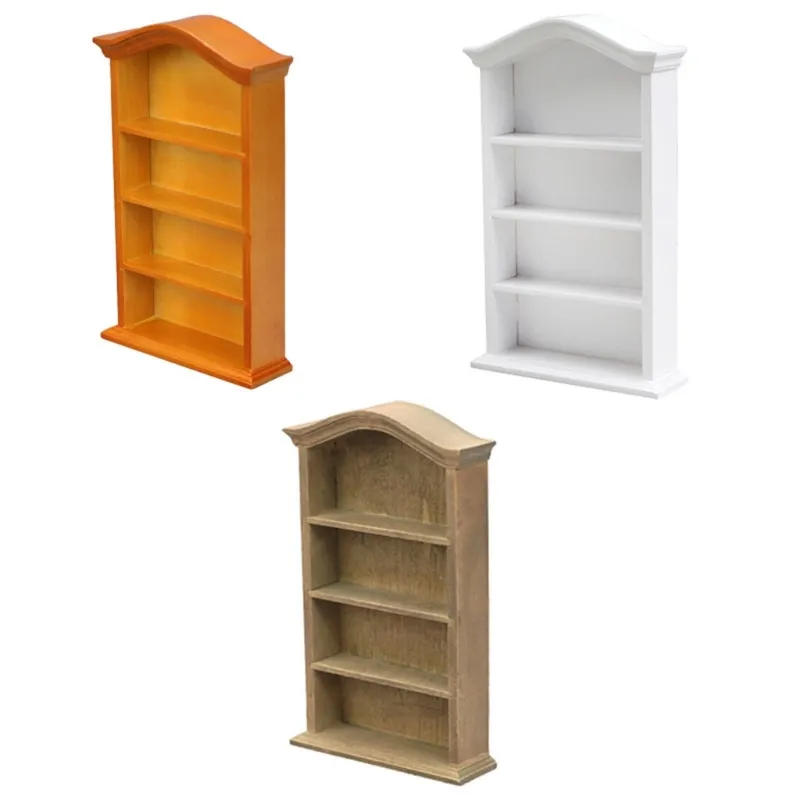 1:12 Dollhouse Miniature Furniture Mini Bookshelflesh Display Cabinet Cookcase Model Kid