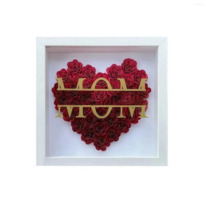 Decoratieve bloemen Mom Flower Shadow Box bewaard Rose fotolijst Moederdag Verjaardagsgeschenken voor vrouw van dochter Son Husband