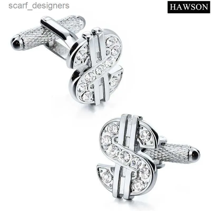 Cuff Links Crystal Crystal Luxury Cuffers pour hommes et symbole de devise à la mode