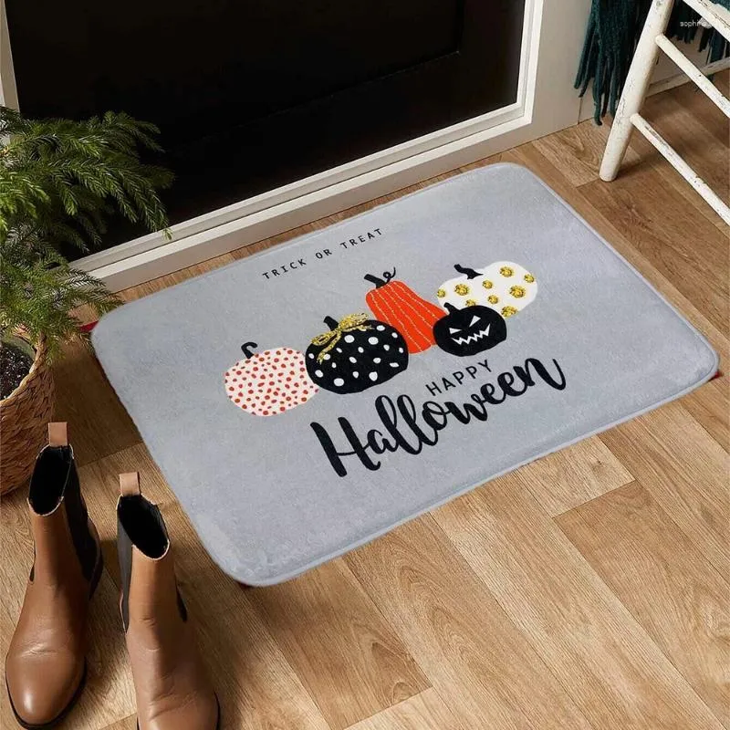 Badmatten 40x60cm Polyester Halloween Pumpkins Patroon Badkamer Mat Anti-slip vloer Tapijt voor kamers Tapijt Decoreer benodigdheden