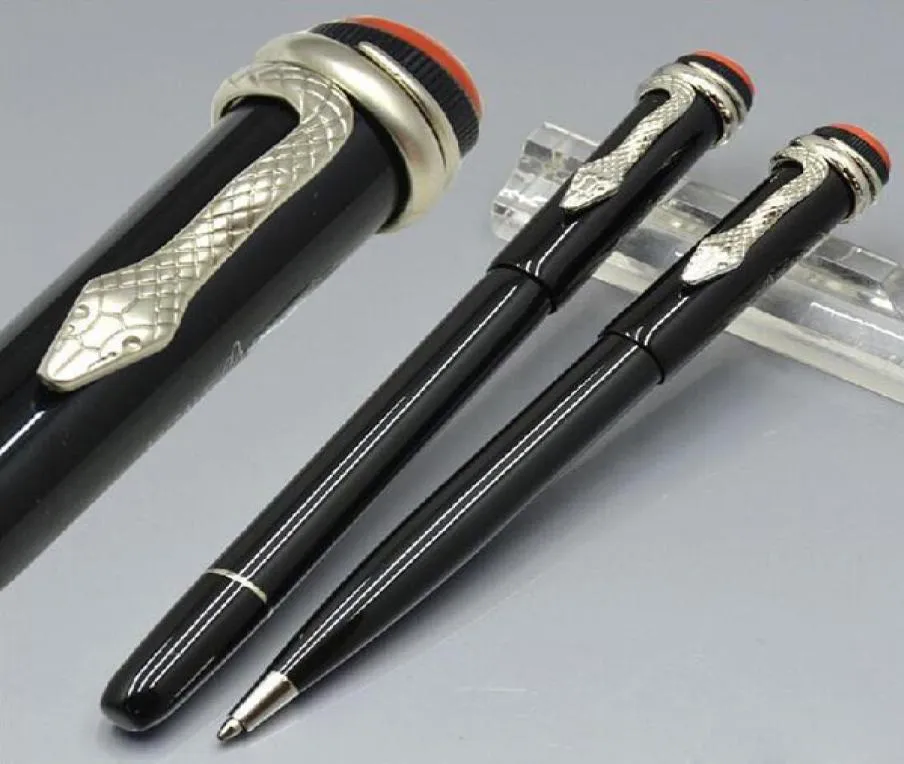 Beroemde pennen Heritage -serie Red Classic Black Resin Special Edition Roller Ball Pen met unieke Snake Clip3230982