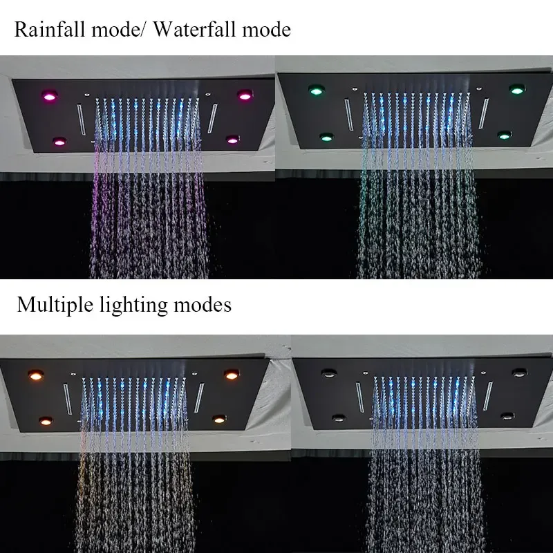 Robinet de douche thermostatique Ensemble de douche à LED Plafon