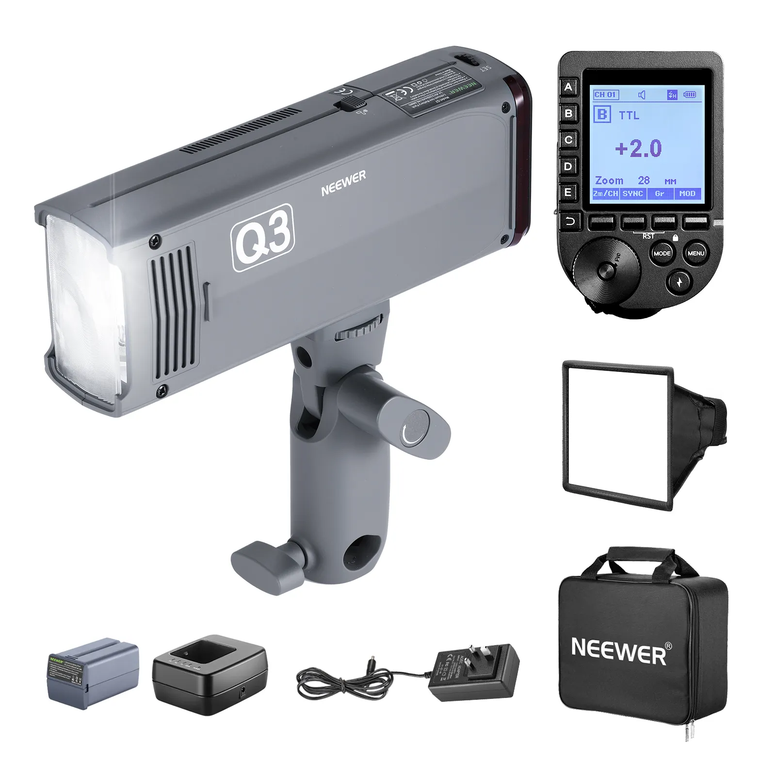 NEEWER Q3 200Ws 2.4G TTL Flash 2nd Version, 1/8000 HSS