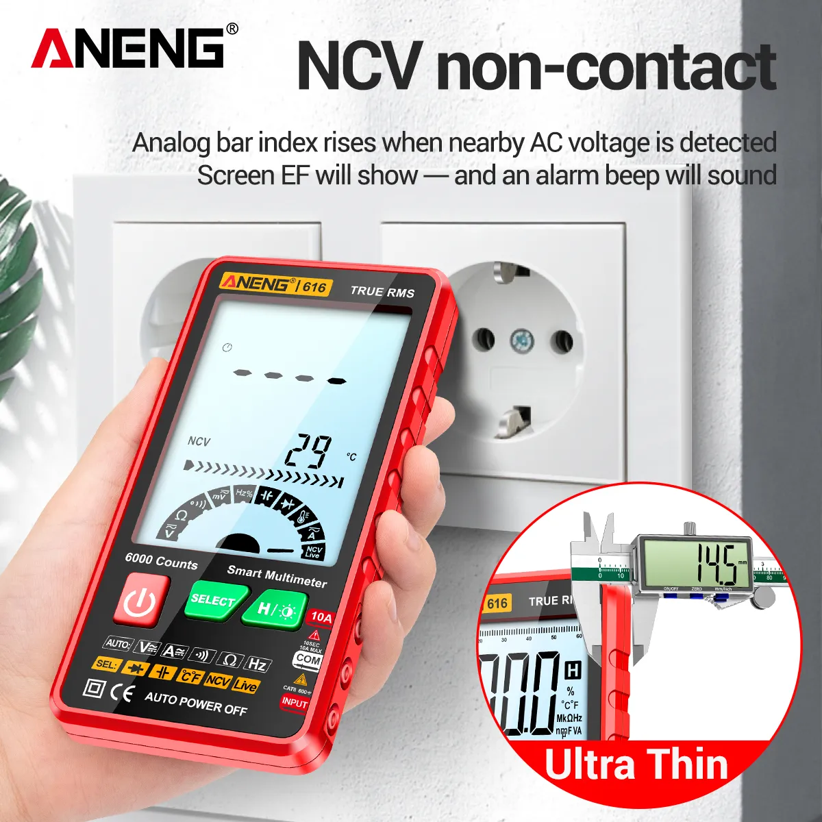 616 Smart Digital Multimeters Large Backlit Screen... From Ddmyearth ...