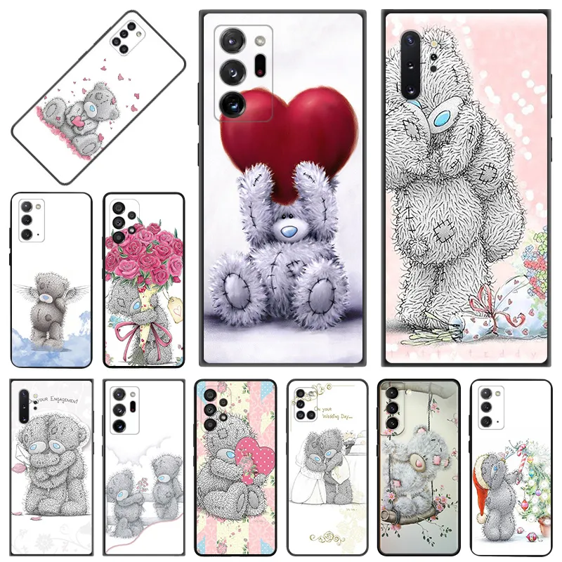 For Samsung Note 20 10 9 8 A32 A33 A34 A41 A42 A51 A52 A54 A53 A71 A72 A73 A31 A14 Cute Bear Teddy Soft Phone Shell Case Cover