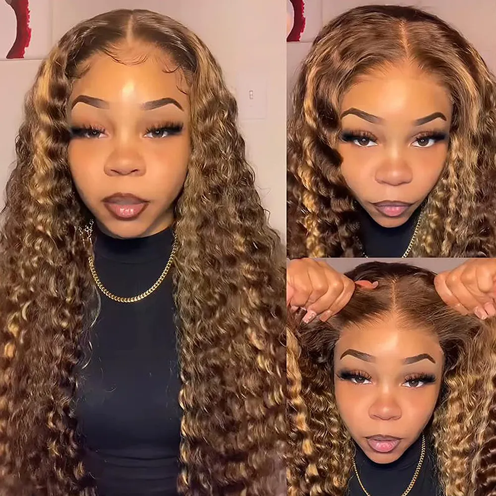 32 34 WIGS DE CABELOS HUMANOS DE CABELO DE ELAÇÃO DE ELAÇÃO Ondas profundas para mulheres 13x4 13x6 HD Deep Curly Lace Frontal PRE CUT WIGS