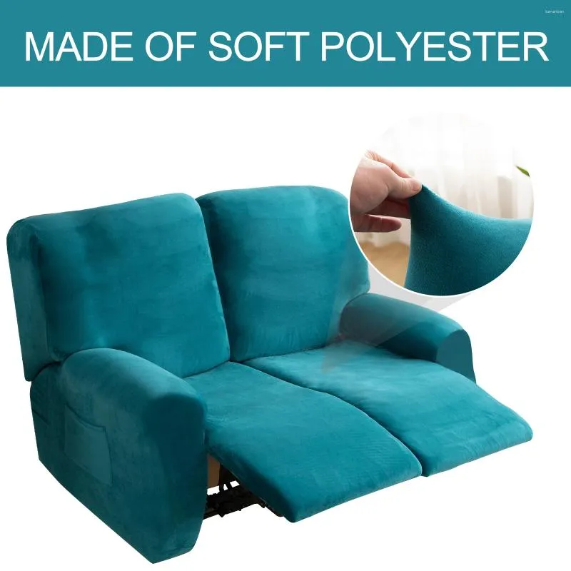 Sandalye kapakları aşk koltuk yatar slipcovers 6 parçalı kadife peluş kapak elastik çift kanepe streç yumuşak mobilya koruyucusu
