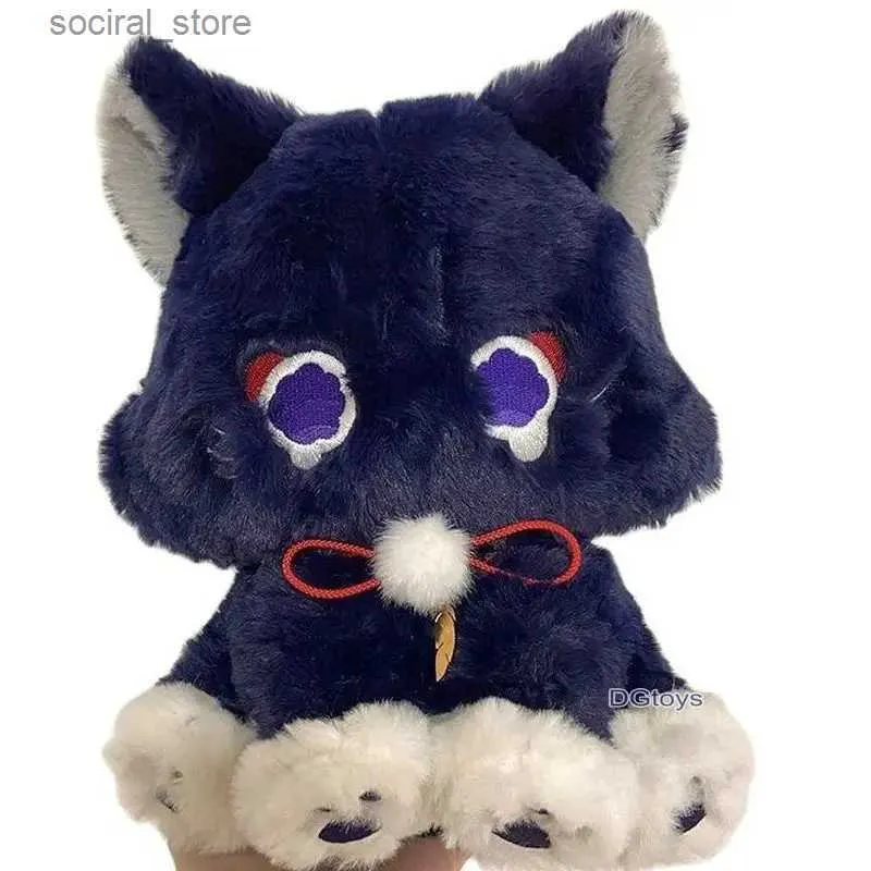 Gevulde pluche dieren Genshin Game Anime Figuur Doll Fluffy Cat Plushie Toy Toy Impact Wanderer Pet Scaramouche Cat Toy Cosplay Mascot Doll Gift for Kids L411