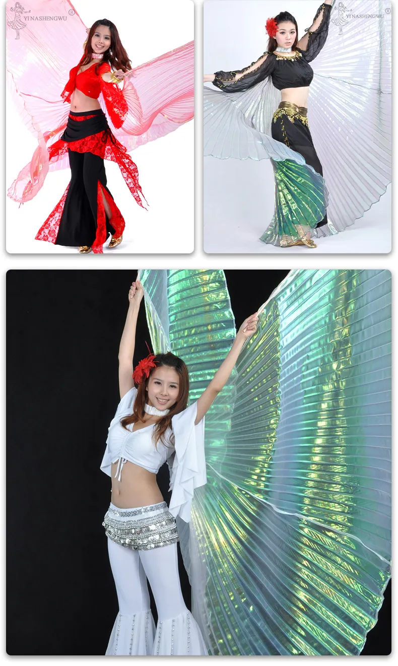 LED Isis Wings Glow Light Up Belly Dance Costumes with Sticks Performance Clothing Carnival Halloween Flame LED Isis Wings Glow Light Up Belly Dance Costumes with Sticks Performance Clothing Carnival Halloween Flame