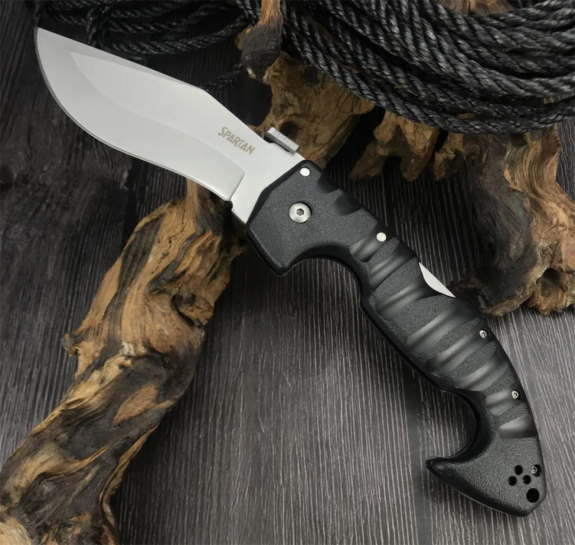 Cold Steel Spartan 21st Aus10a Składanie kieszonkowe Grivex Radzi sobie z taktycznymi kukri polowanie na wojskowe noże bojowe9382779