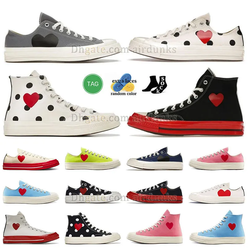 Sneakers Scarpe casual Casual White High-Cut 1970 Tennis Loafer Summer Art Black Tela Boot Dot Stampato Blu Designer Love Big Eyes Pink Skate Heart Pattern Trainer