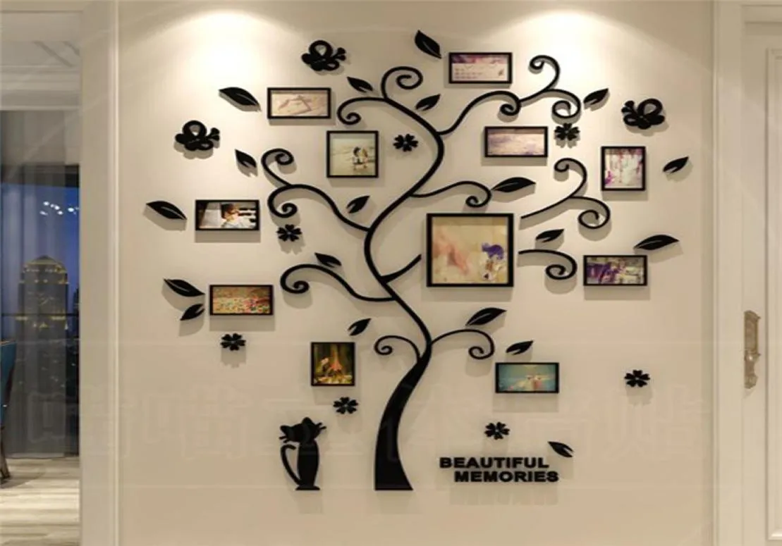 3D Ağaç Çıkartma Sticker Akrilik PO Duvar çıkartması Ağaç Şekli Dekorasyon Çıkartmaları Ev Dekor Duvar Poster Asma 3307138