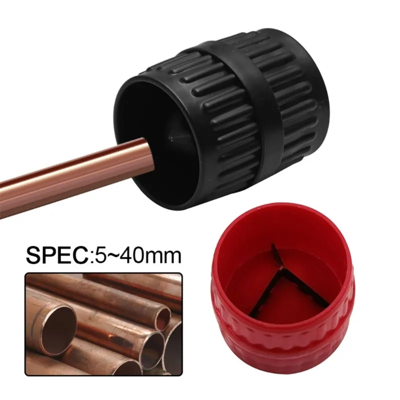 K1KA Inner & Outer Pipe Reamer Metal Deburring Tool Machine 3/16" to 1-1/2"Red PVC Pipe Reamer for Plastic, Copper & Steel