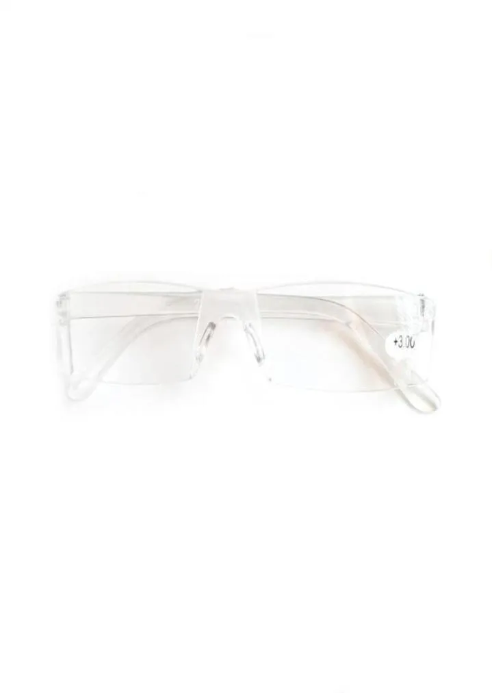 Lunettes de soleil Men Femmes Clear Rimless Lunettes de lecture Résine Presbyopie Lecteur Eyeglass Frame en plastique Gafas 10 20 à 40 0056122696