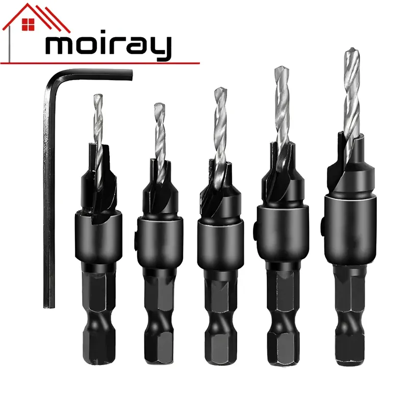 Set Of 4 5 Wood Countersink Drill Bits With Tapered Counter Sinker Design Sizes 4 To 12 From Homepro11 4.76 DHgate.Com