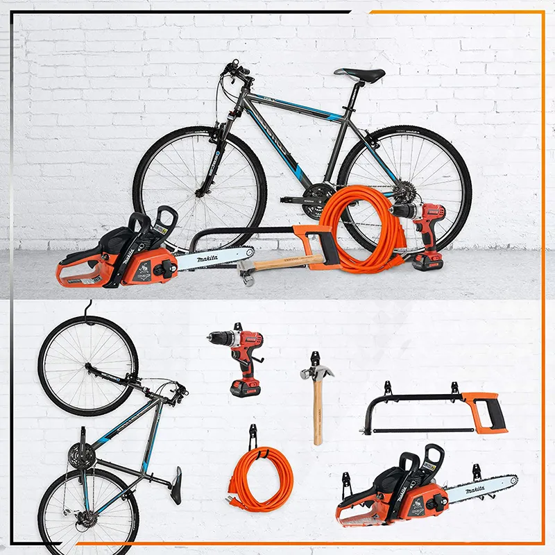 Garage Heavy-Duty-Haken-Set Aufbewahrung mit schweren Gartenwerkzeugen Fahrrad-Metallhakenhaken mit Wandmontage Nicht-Schlupf-Aufbewahrungshaken Wandhaken