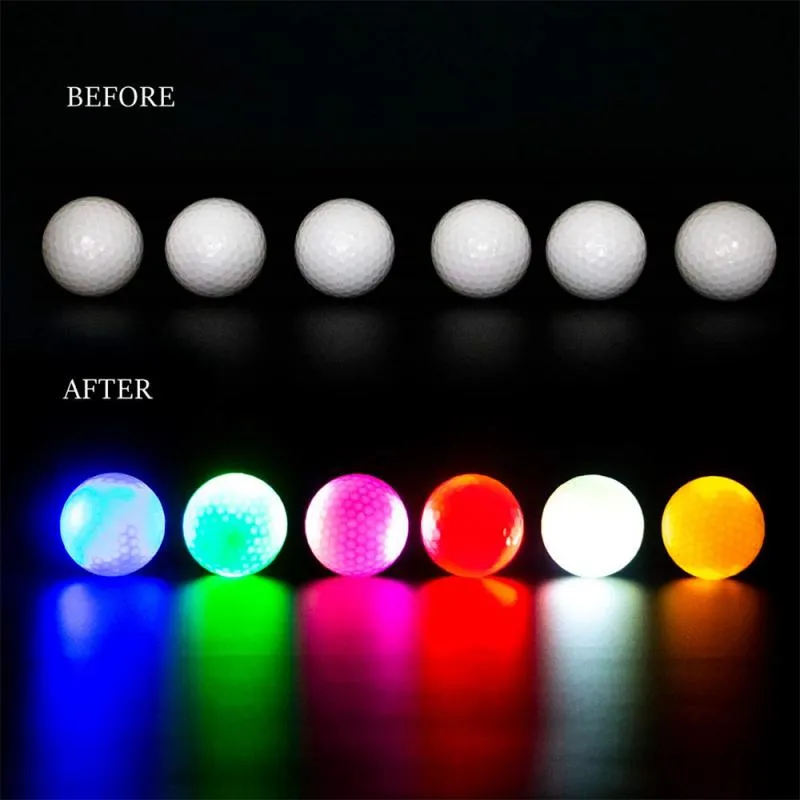 LED LUMINY GOLF BALL Oświetlenie Flourescent Golf Balls Długo trwałe jasne, świetliste piłki świecą w ciemności na nocną praktykę