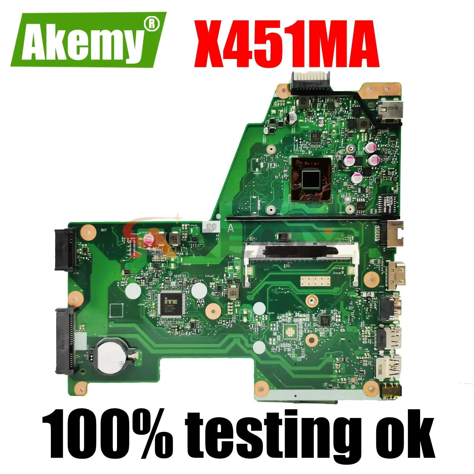 Moderkort X451MA Motherboard Rev2.1 DualCore CPU för ASUS X451M X451MA F451M Laptop Motherboard X451 Mainboard X451MA Moderkort