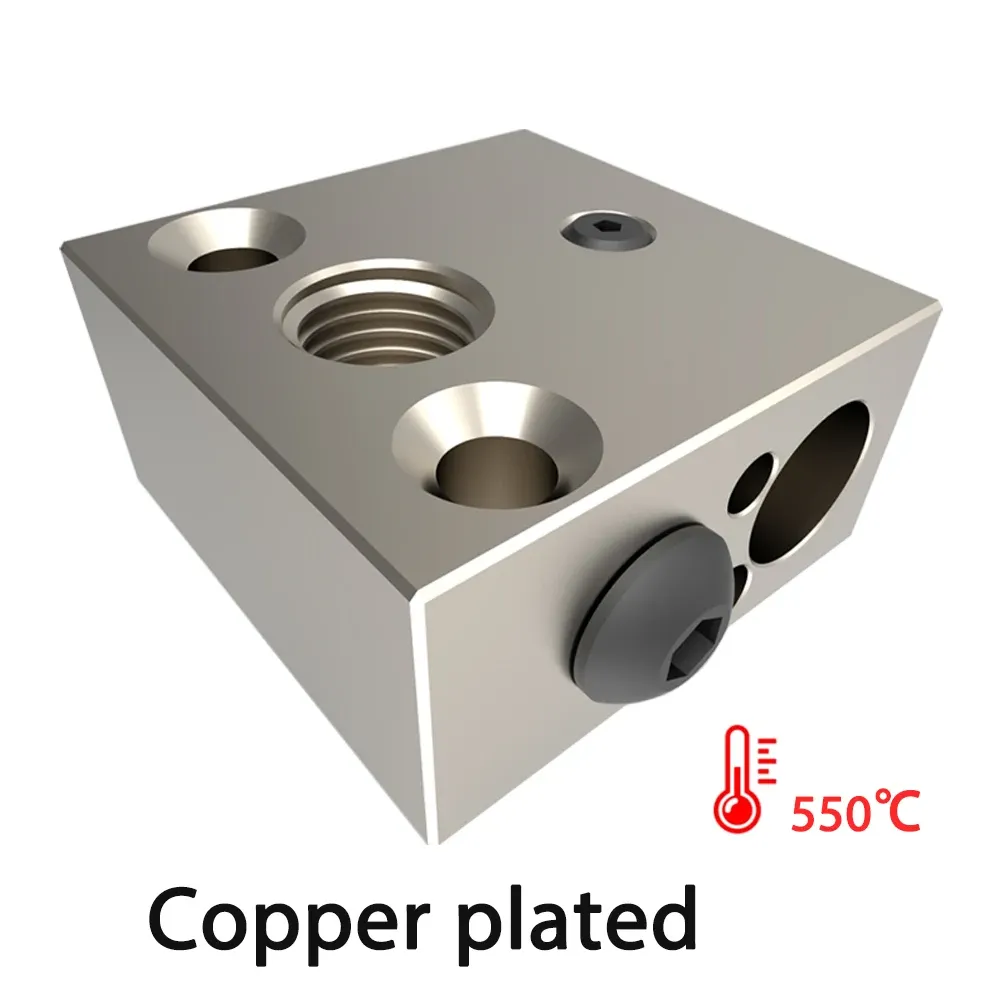 Stampante 3D CR10 Brass di alta qualità Brass Ramio Riscaldata in lega di titanio Aggiornamento del blocco di calore Copper Plating per Ender 3 CR-10 Hotetend